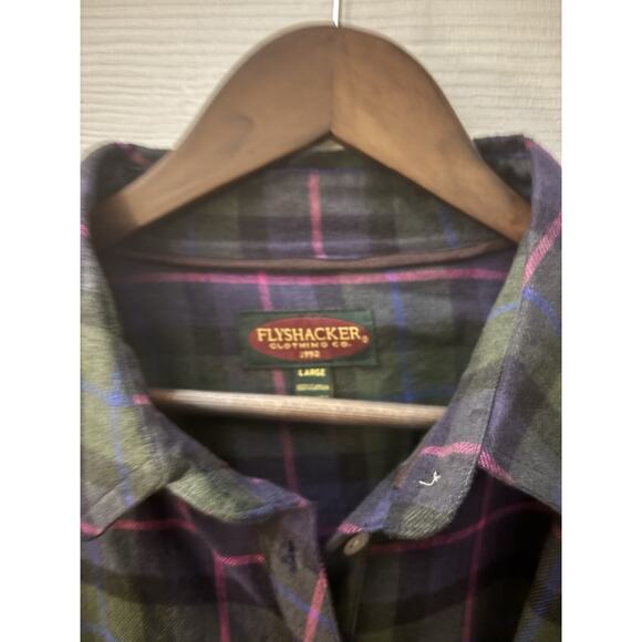 Women’s Flyshacker plaid Flannel shirt dress size L - Picture 2 of 8